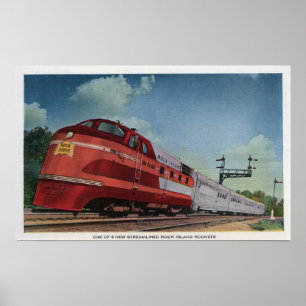 Rock Island RocketStreamlining Train Poster
