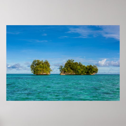 Rock Islet on Ocean Seascape Poster (Voorkant)