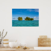 Rock Islet on Ocean Seascape Poster (Keuken)