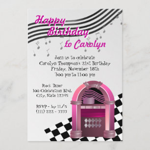 Rock Jukebox Verjaardag Kaart