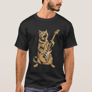 Rock kat speelt gitaar, grappige gitaar kat, kat l t-shirt
