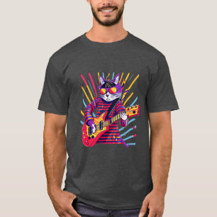 Rock kat spelen gitaar grappige gitaar kat (10) t-shirt