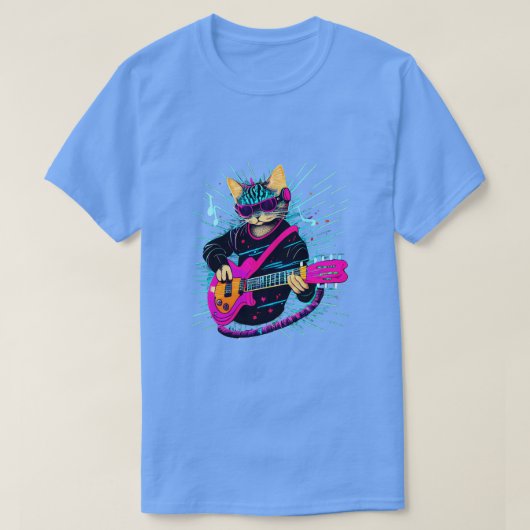 Rock kat spelen gitaar grappige gitaar kat (17) t-shirt (Design voorkant)