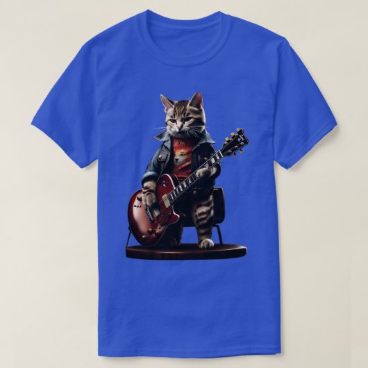 Rock kat spelen gitaar grappige gitaar kat (19) t-shirt (Design voorkant)