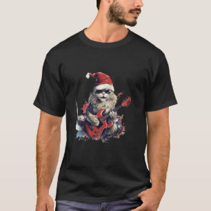 Rock kat spelen gitaar grappige kerst sinterklaas t-shirt