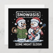 Rock Kerstmis SNOWASIS Sommige Mogen Slepen Sneeuw Feestdagenkaart (Voorkant / Achterkant)