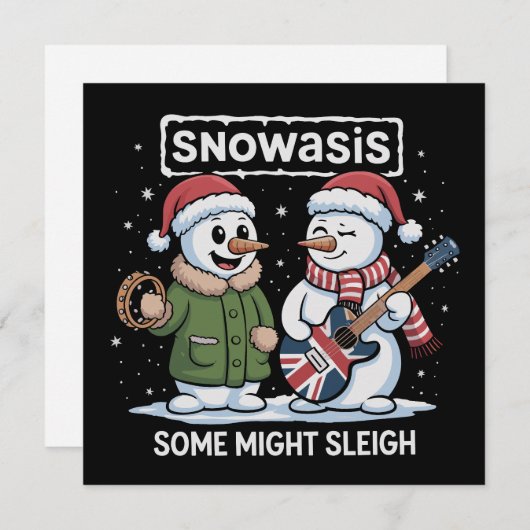 Rock Kerstmis SNOWASIS Sommige Mogen Slepen Sneeuw Feestdagenkaart (Voorkant / Achterkant)