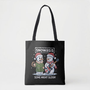 Rock Kerstmis SNOWASIS Sommigen Mogen Sleigh Sneeu Tote Bag