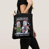 Rock Kerstmis SNOWASIS Sommigen Mogen Sleigh Sneeu Tote Bag (Dichtbij)