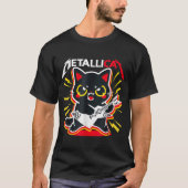 Rock Kitty Guitar Player Cute Metal Cat Design T-shirt (Voorkant)