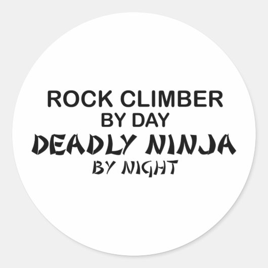 Rock Kliber Deadly Ninja bij Night Ronde Sticker (Voorkant)
