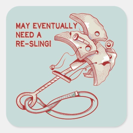 Rock klimmen cam re-sling vierkante sticker (Voorkant)