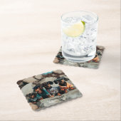 Rock klimmen Dachshunds Drink Coasters Kartonnen Onderzetters (Insitu)
