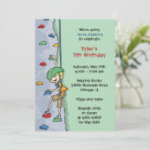 Rock klimmen jongen blond haar verjaardag feestmuu kaart (Staand voorkant)