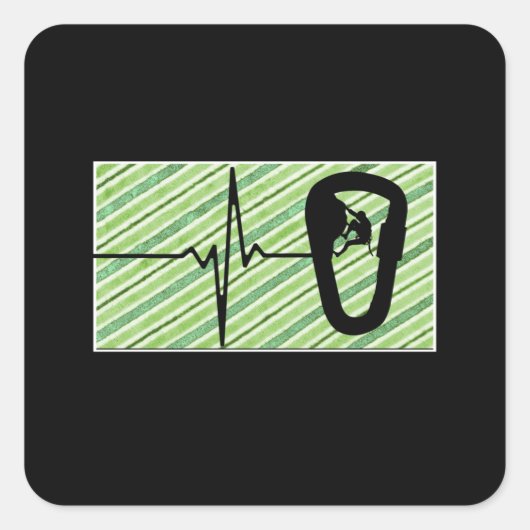 Rock Klimmen Klimmer Retro Gift Vierkante Sticker (Voorkant)