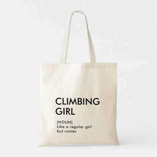 Rock klimmen meisje trendy cadeau voor haar tote bag (Achterkant)