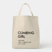 Rock klimmen meisje trendy cadeau voor haar tote bag (Achterkant)