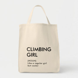 Rock klimmen meisje trendy cadeau voor haar tote bag