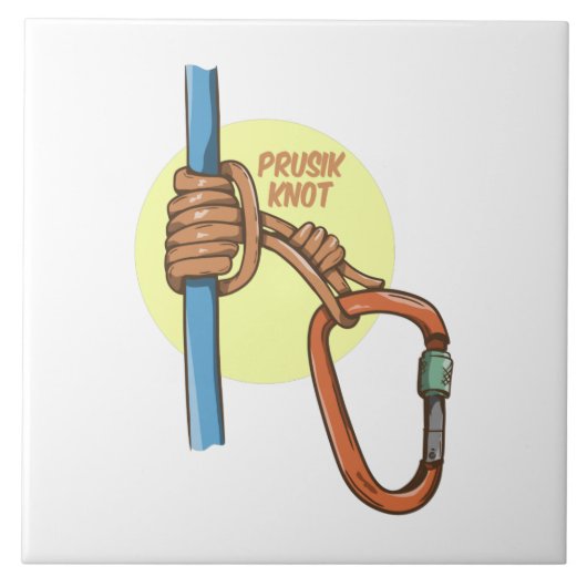 Rock klimmen prusik hapering tegeltje (Voorkant)