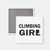Rock klimmen rockclimbing meisje magneet (Voorkant / Achterkant)