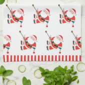 Rock klimmen Santa Kerstmis keukenhanddoek (Gevouwen)