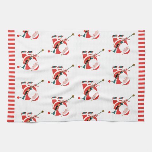 Rock klimmen Santa Kerstmis keukenhanddoek (Horizontaal)