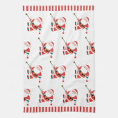 Rock klimmen Santa Kerstmis keukenhanddoek (Verticaal)