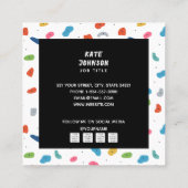 Rock klimmen Schattigee Kinder kleurrijke coach Vierkante Visitekaartje (Achterkant)