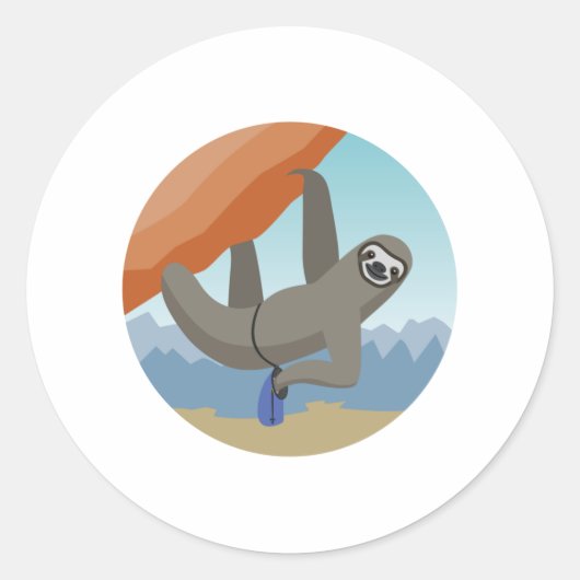 Rock-klimmen, Sloth Red Rocks Ronde Sticker (Voorkant)