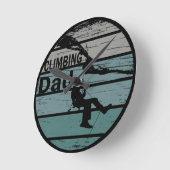 Rock klimmen vader ronde klok (Hoek)