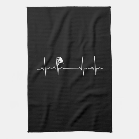 Rock-klimmende hartslag theedoek (Verticaal)