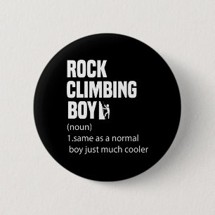 Rock Klimmende Jongen Woordenboek Definitie Grappi Ronde Button 5,7 Cm