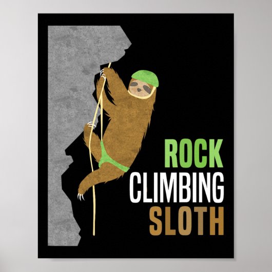 Rock klimmende luiaard Rock klimmers Funny Gift Sc Poster (Voorkant)