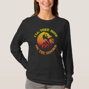 Rock klimmer Ik neem de mijne op de rotsen G T-shirt