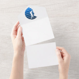 Rock-klimmer op Pap bergbeklimmer Full Moon Blue All In One Uitnodiging