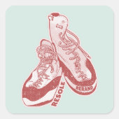 Rock klimschoenen resol vierkante sticker (Voorkant)