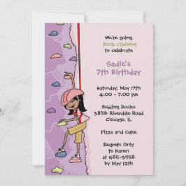 Rock klimuitnodiging: Zwart haar Verjaardag Kaart