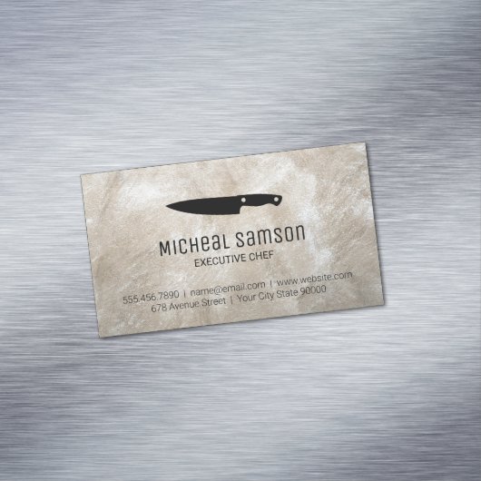 Rock | Kookmes | Executive Chef Magnetisch Visitekaartje (Voorbeeld)