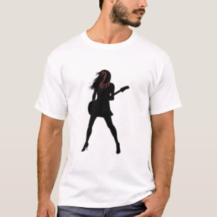 Rock Lady met gitaar T-shirt