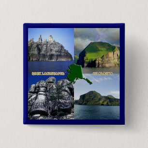 Rock Landscapes van Alaska Collage Vierkante Button 5,1 Cm