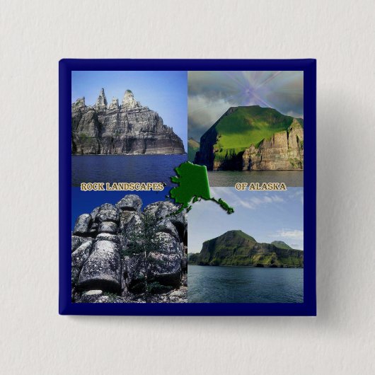 Rock Landscapes van Alaska Collage Vierkante Button 5,1 Cm (Voorkant)