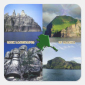 Rock Landscapes van Alaska Collage Vierkante Sticker (Voorkant)