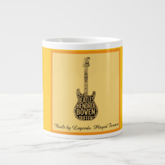 Rock Legends Guitar Typography Mug Grote Koffiekop