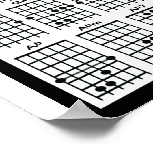 ROCK LENS GROOVY GUITAR CHART POSTER (Hoek)