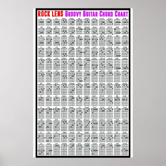 ROCK LENS GROOVY GUITAR CHART POSTER (Voorkant)