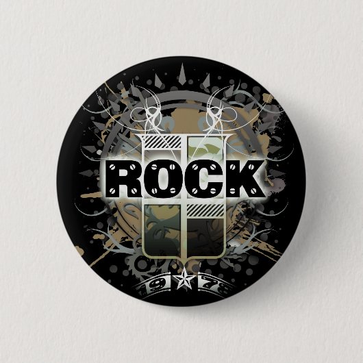 Rock=Life ' Rock' Badge Ronde Button 5,7 Cm (Voorkant)