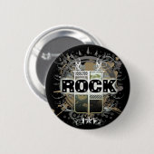 Rock=Life ' Rock' Badge Ronde Button 5,7 Cm (Voorkant /achterkant)