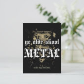 Rock=Life 'Ye Olde Skool Metal' Briefkaart (Staand voorkant)