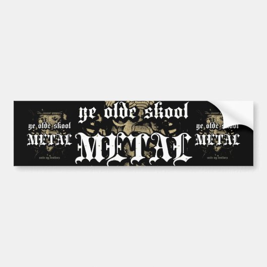 Rock=Life 'Ye Olde Skool Metal'-Bumpersticker Bumpersticker (Voorkant)