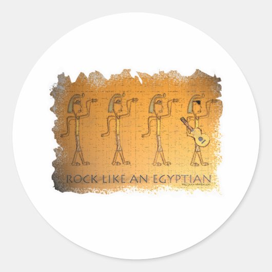 Rock like a Egyptian Ronde Sticker (Voorkant)